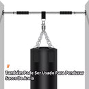 Barra Fixa Flexão Porta Apoio Regulável Saco de Areia