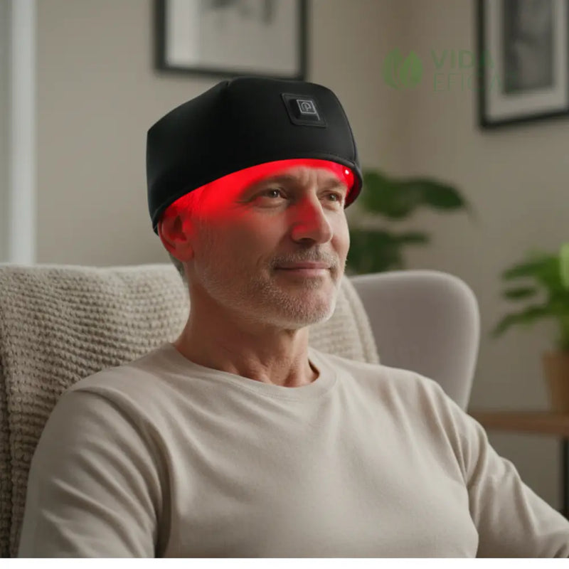 Boné de Luz Vermelha e Infravermelho Para Crescimento Capilar - Vida Eficaz