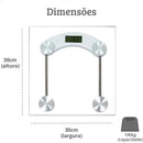 Balança Corporal Digital até 180kg Com Vidro Temperado (Bateria de Brinde) - Vida Eficaz