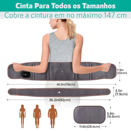 Cinta Massageadora Com Aquecimento Lombrar e Ciático Vida Eficaz