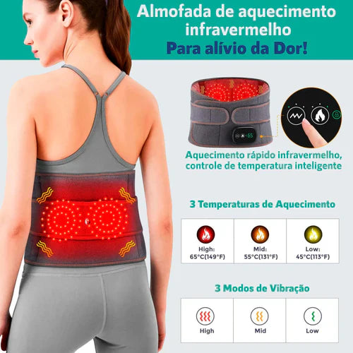 Cinta Massageadora Com Aquecimento Lombrar e Ciático Vida Eficaz