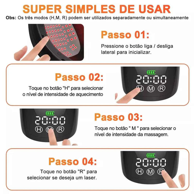 Massageador Elétrico Para Joelhos Com Laser E Infravermelho