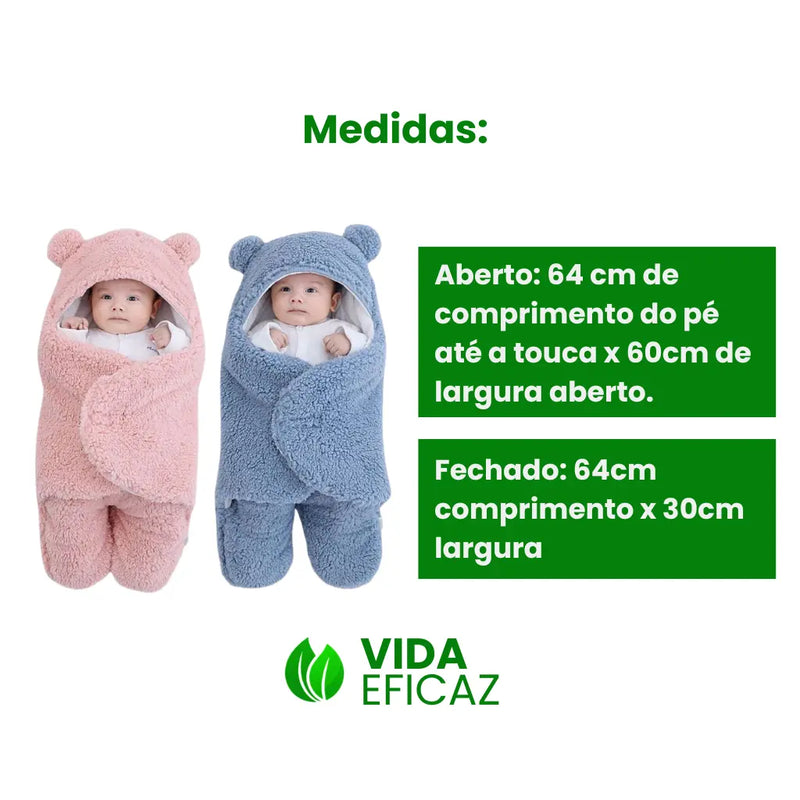Saco de Dormir Bebê Ursinho Unissex - Vida Eficaz