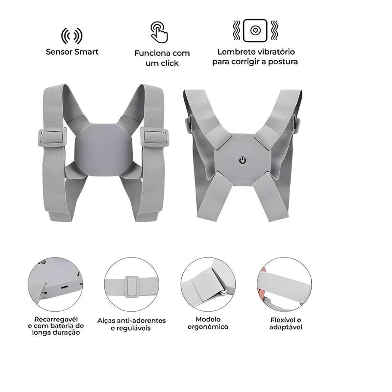 Corretor Postural Inteligente Unissex com Sensor