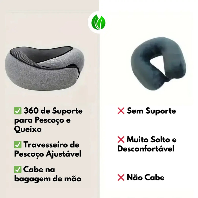 Travesseiro de Pescoço Para Viagem com Espuma de Memória