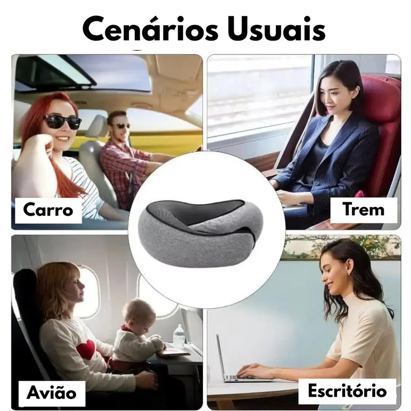Travesseiro de Pescoço Para Viagem com Espuma de Memória