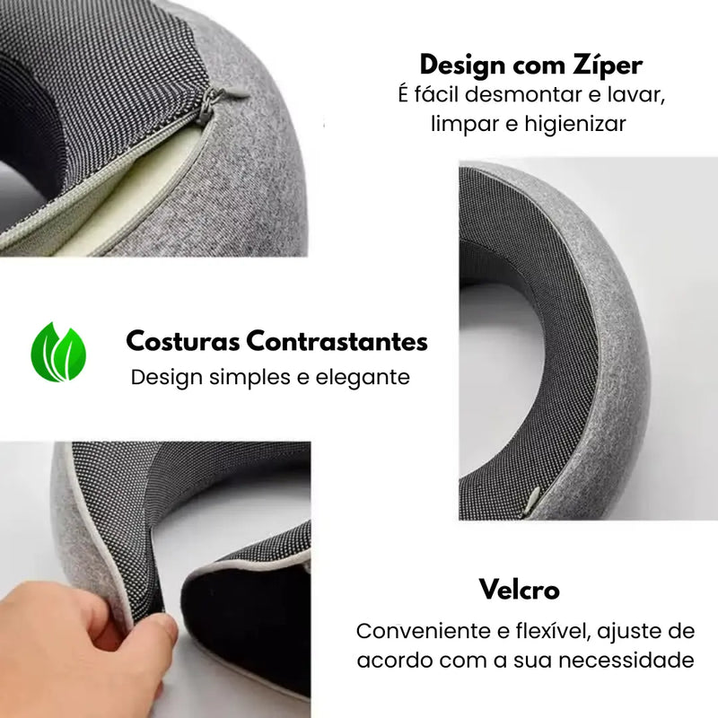 Travesseiro de Pescoço Para Viagem com Espuma de Memória